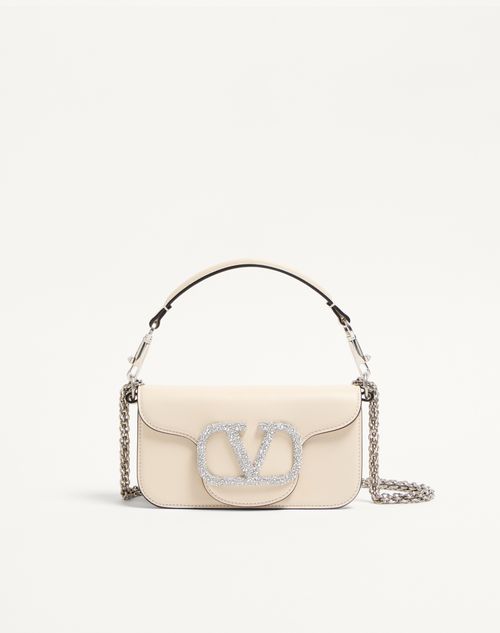 Valentino Garavani - Valentino Garavani Locò Small Shoulder Bag With Jewel Logo - Ivory - Woman - Shoulder Bags